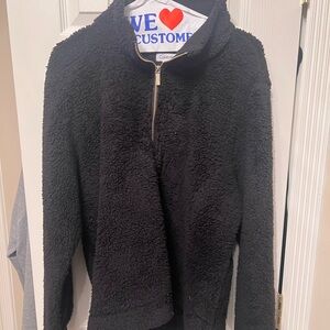 Womens Black Calvin Klein Fuzzy Sweatshirt XL Gold details
